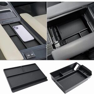 2PCS Center Console Organizer Tray for Toyota Sienna 2021-2026 Black Accessories